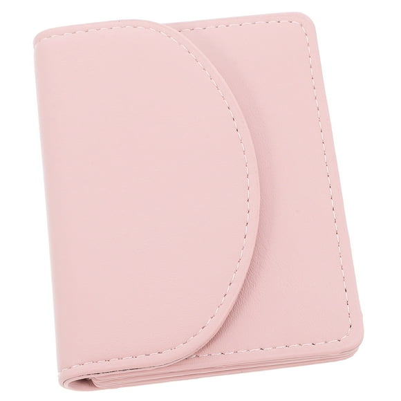 QUMIIRITY Compacto Para Mujer En Cuero PU Rosa Con Espacio Para Tarjetas Y Monedas