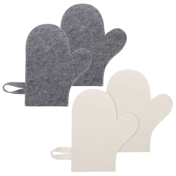 Supvox Heat Resistant Mittens Exfoliating Glove Felt Grey 4Pcs