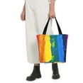 thumbnail image 5 of Kll Tote Bag For Women Rainbow Colored Print Shopping Grocery Reusable Bags For Office School Shopping Travel, 5 of 7