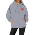 thumbnail image 1 of Sweat à Capuche à Manches Longues Motif Cœur pour la Saint-Valentin Mode Urbaine, 1 of 4