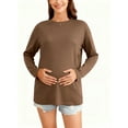thumbnail image 4 of Yawrut Women's Long Sleeved Nursing Top, Soft Maternity Shirt With Hidden Zipper, 4 of 6
