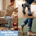 thumbnail image 3 of KOITHOT 5 Pairs Wool Socks for Men, Thick Soft Knit Vintage Boot Crew Socks, 3 of 6
