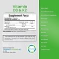 thumbnail image 3 of TrueMed Vitamin D3 K2 Supplement 5000 IU High Potency, 125 mcg D3 with 90 mcg MK7 K2, 120 Vegetable Capsules, Made in USA, 3 of 9