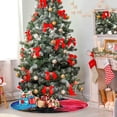 thumbnail image 4 of FMSHPON Valentines Day Blue Butterfly Pink Rose Xmas Christmas Tree Skirt Stand Mat for Holiday Party Decoration Indoor Outdoor 48 inches, 4 of 6