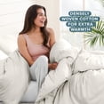thumbnail image 4 of Bare Home Flannel Duvet Cover Set - 100% Flannel Cotton - Double Brushed - Queen, Cream, 4 of 10