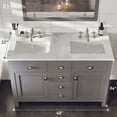 thumbnail image 4 of Totti Artemis 48" Gray Transitional Double Sink Bathroom Vanity w/ White Carrara Style Quartz Top, 4 of 7