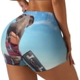 thumbnail image 2 of Sigee Elephant Sits Print Women's High Waist Workout Shorts - Squat Proof, Tummy Control, Yoga and Gym Activewear-Medium, 2 of 9