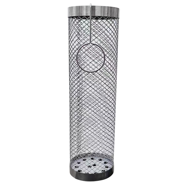 Cesta Para Asar A La Barbacoa Jaula para barbacoa Bandeja portátil para astillas para picnic Camping Hoguera Fiesta (Grande 30 cm) Likrtyny Para Estrenar