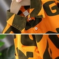 thumbnail image 5 of Emitonse Toddler Boy girls Long Sleeve T Shirts Boys Button Down Shirts Holiday Cool Print Summer Beach Shirt For Kids Orange,Size 8-9 Years, 5 of 5