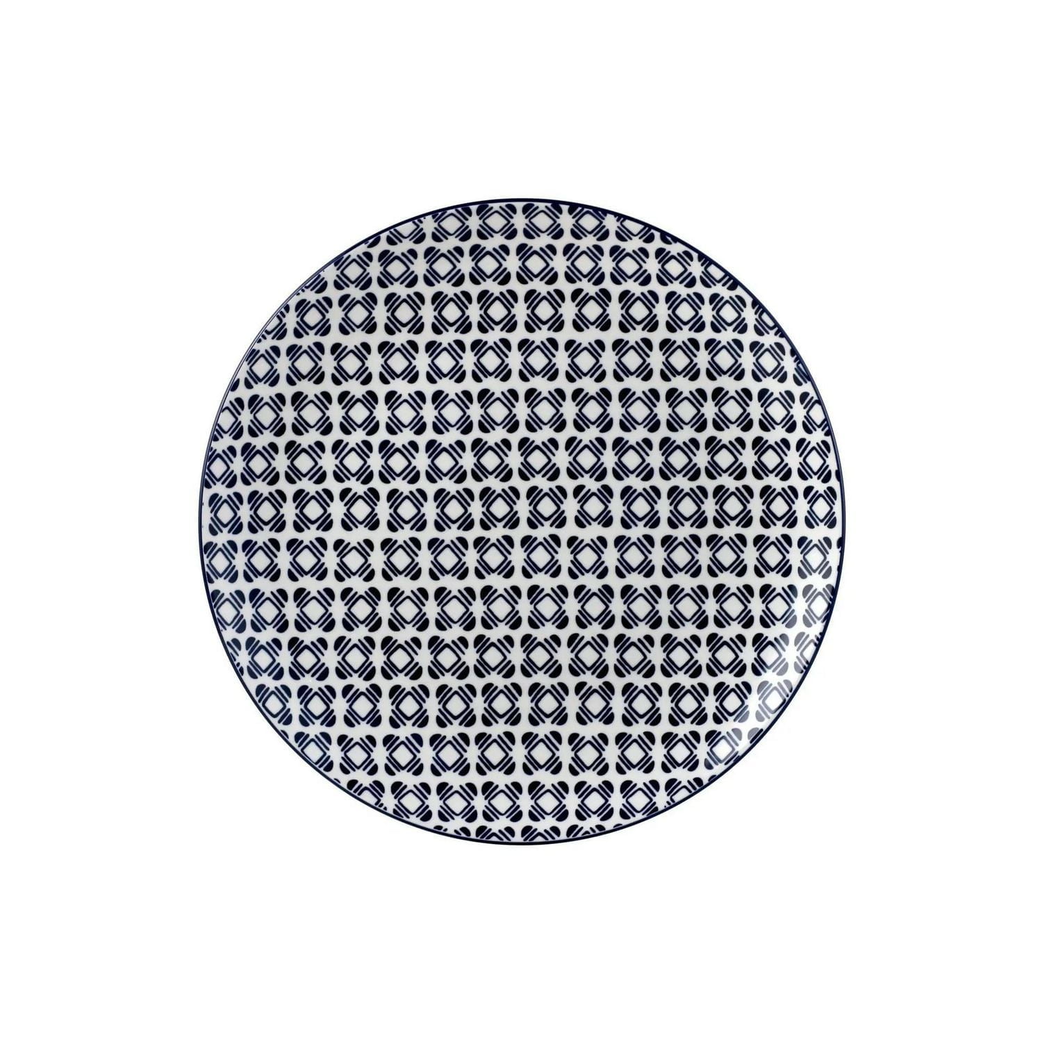 Mainstays Chiara 4 Piece Stoneware Round Blue Salad Plates