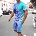 thumbnail image 2 of Taqqpue Men's Summer Short Sleeve T-Shirt & Shorts 2 Piece Outfits Printed Plus Size Casual Sports Athletic Jogging Sets S-5XL, 2 of 7
