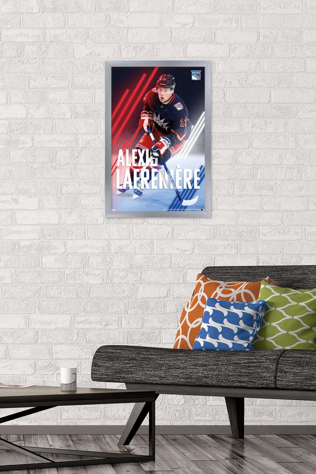 NHL New York Rangers - Alexis Lafrenière 20 Wall Poster, 14.725" x 22.375", Framed