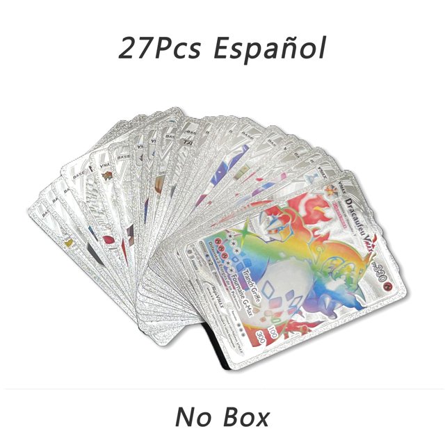 27-110pcs Cards Pikachu Colorful Gold Silver Black Vmax GX English Spanish French German Collection Battle Card Toy Gift