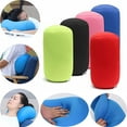 thumbnail image 2 of Fymlhomi 2Pcs Microbead Neck Roll Pillow, Neck or Back Support Tube Bean Pillow Sleeping Pillow for Home Sofa Bed Recliner Travel Rest, 11.8 x 6.3 Inch, Green and Pink, 2 of 5