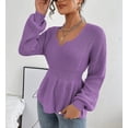 thumbnail image 2 of Sherrylily Fall Women Long Sleeve Sweaters Knit Sweater Casual V Neck Pullover, 2 of 5