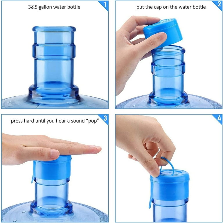  5 Gallon Water Jug Caps Reusable, Fit 55mm bottle openings, Anti-Splash,  No-Spill, Leak Proof and Air Tight, 4 Pack: Home & Kitchen