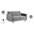 thumbnail image 5 of Meridian Furniture Lola Contemporary Velvet Loveseat in Gray, 5 of 8