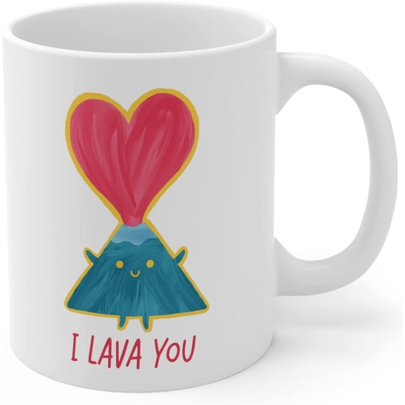 I Lava You Cute Funny Ceramic Coffee Mug for Valentines Day 11oz