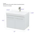 thumbnail image 4 of WindBay Wall Mount Floating Bathroom Vanity Sink Set. Dark Grey Vanity, White Integrated Sink Countertop - 35.25", 4 of 5