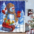 thumbnail image 2 of Jbralid Christmas Shower Curtains Red Blue Cute Snowman Snowy Forest Bath Curtain Winter Holiday Xmas Snow Pine Trees Waterproof Polyester Fabric Bathroom Bathtubs Decor Set 72 x 72 Inches, 2 of 6
