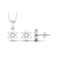 thumbnail image 5 of Rosec Jewels Moissanite Flower Pendant and Earrings Set (D-VS1 Quality) - Moissanite Jewelry Set for Women with Jewelry Box, 10K White Gold, 5 of 5