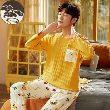 

QWZNDZGR Autumn Winter Couple Pyjamas Cotton Pj Pajamas Set Women Cartoon Sleepwear Pajama Sets Pijamas Mujer Girl Pyjamas Home Clothing