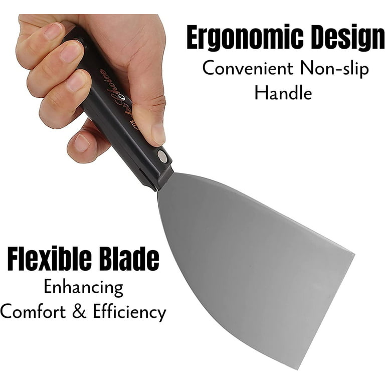 Bates - Putty Knife, 6 inch, Flexible, Metal Scraper Tool, Taping Knife,  Wall Scraper, Spackle Knife, Putty Scraper 