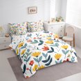 thumbnail image 4 of Manfei Colorful Cartoon Floral 7-Piece Bedding Comforter Set,Rustic Flower King Bedding Sets,White Green Orange Bed Sheets For Children,Super Cozy Room Decor Reversible, 4 of 9