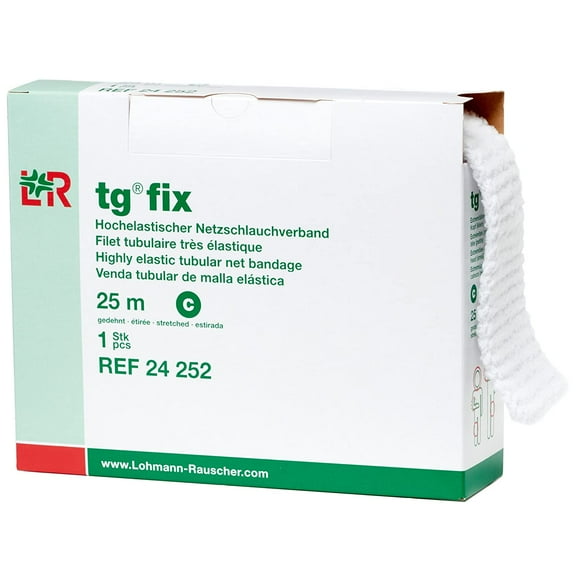 Lohmann & Rauscher, tg Fix Net Tubular Bandage, Elastic Net Wound Dressing, Bandage Retainer for Large Extremities, Size C (65.0cm Wide x 25m Long When Stretched)