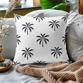 thumbnail image 3 of Black Whtie Palm Tree Pillow Covers 18x18 Inch Set of 2 Tropical Coconut Trees Coastal Plant Decorative Throw Pillows Summer Beach Neutral Pillow Cases Farmhouse Home Decor For Couch Bed Outdoor, 3 of 6
