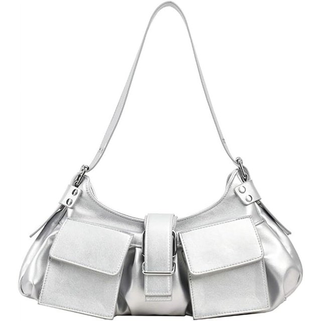 LinYooLi Y2K Cute Purse for Women Punk Rivet Shoulder Bag with Multi-pockets Stylish Handbag Clutch Purse