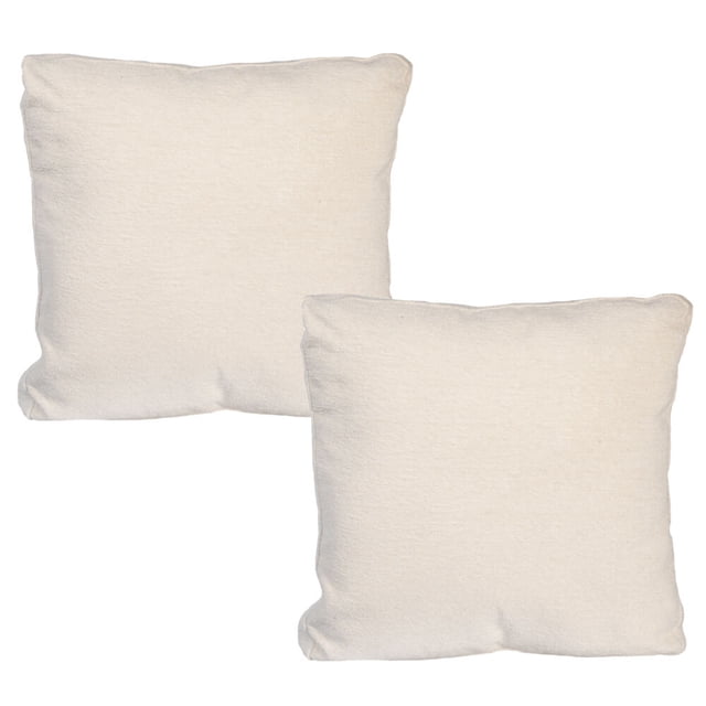 set 2 cojínes decorativos cuadrados grandes dicasa peco zita marfil: dos cojines cuadrados 45x45 cm en primer plano, tapizado en tela poliéster color marfil con textura ligera, fundas desmontables con cierre oculto y forro interior de tafetán; pensado para sala, recámara o estudio como acento decorativo para renovar el mobiliario.