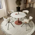 thumbnail image 3 of LeisureMod Bristol 35" Round Dining Table with Sintered Stone Top and Cherry Steel Pedestal Base for Modern Kitchen and Dining Room, 3 of 8