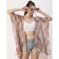 thumbnail image 2 of Moomaya Kimono Sleeves V Neck Regular Shrug - Women's Casual Printed Shrug, 2 of 9