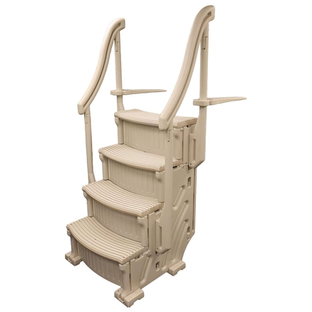 Confer Plastics 4 Step Above Ground Pool Ladder Stair Step Entry, Warm Grey