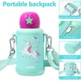 thumbnail image 4 of Insulated Water Bottle for Kids,Unicorn Cold Water Bottles for Girls, Kids Stainless Steel Water Bottles with Straw/Lids for School Travel, 17oz, 4 of 7