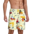 thumbnail image 2 of Kdxio Heavy Equipment Print Mens Sleep Shorts Bottoms Soft Comfy Pajama Wear Pants with Drawstring Pockets, 2 of 7