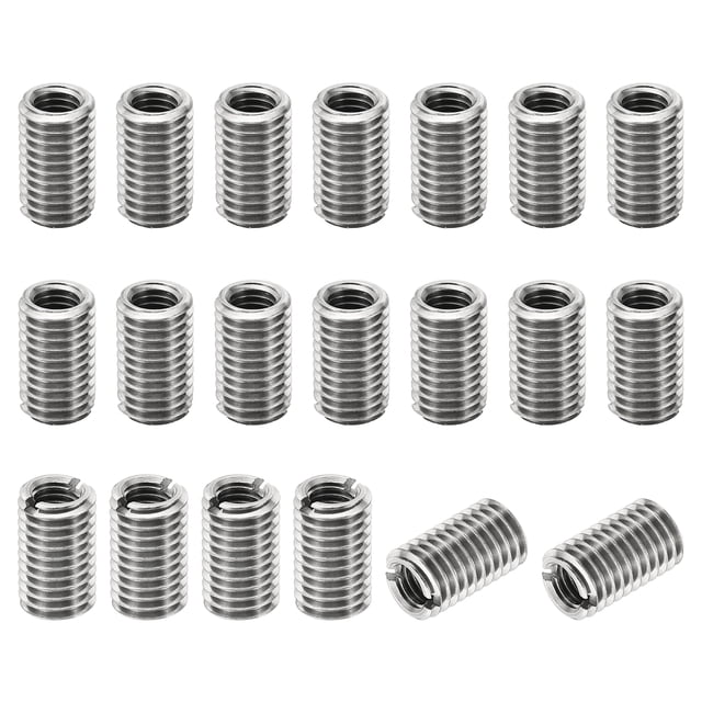 Unique Bargains Adaptateurs de Filetage Manchon Réducteur Écrou 20 Pcs M12x1.75 Mâle à M8x1.25 Femelle Réparation Insert Écrou 20mm