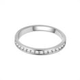 thumbnail image 2 of Eternity Stainless Steel (316L) Stackable Band Ring Cubic Zirconia (CZ) Wedding Band Ring 2.2mm Wide, 2 of 6