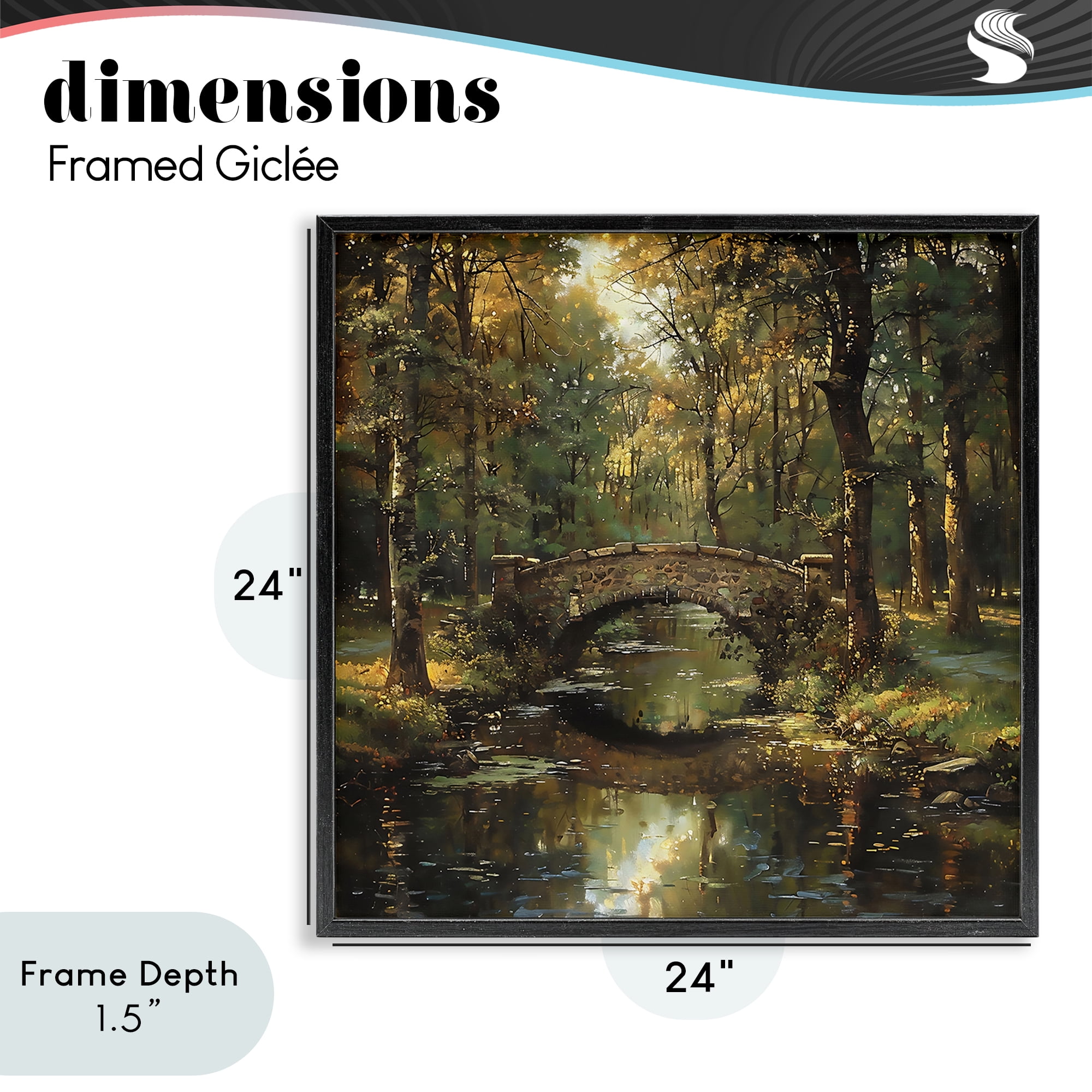 Stupell Industries Forest Bridge in Autumn Light Black Framed Giclee Art, design by Creative Studio