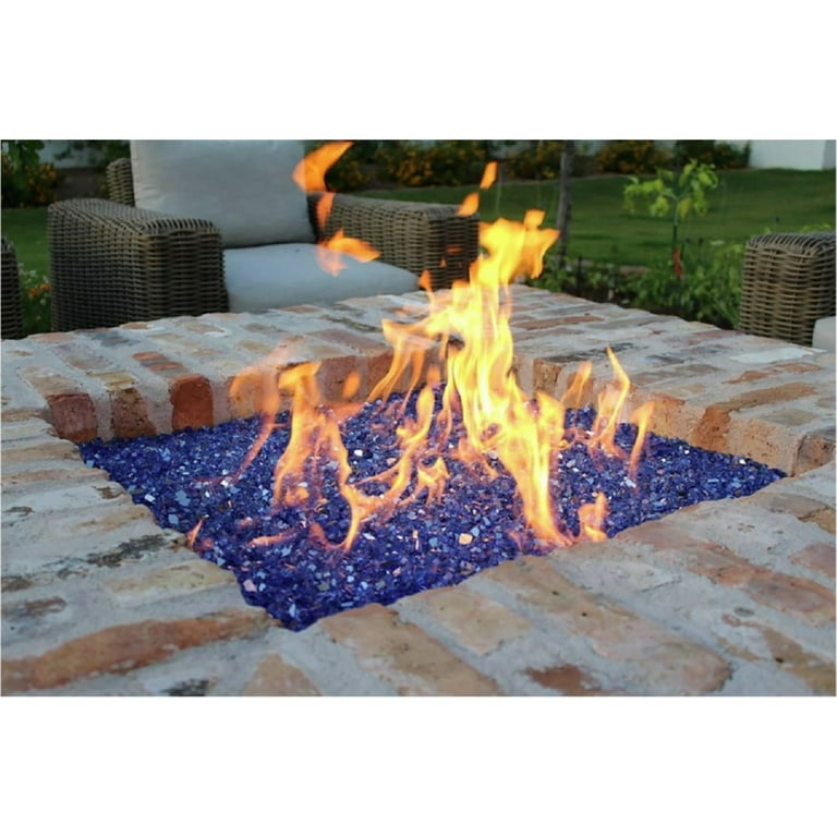 Hiland Recycled Fire Glass in Cobalt Blue
