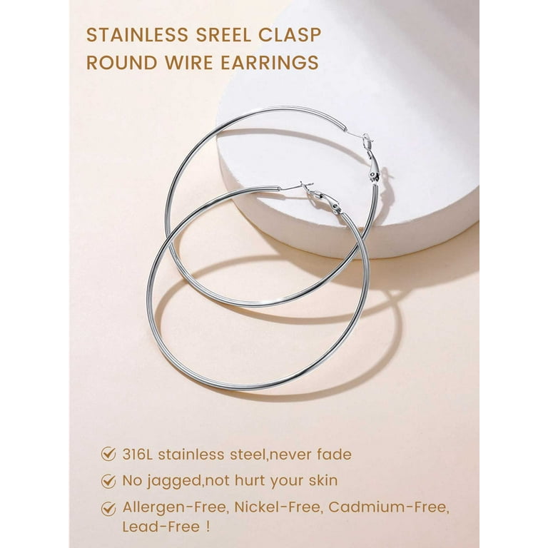 Large stainless sale steel hoop earrings