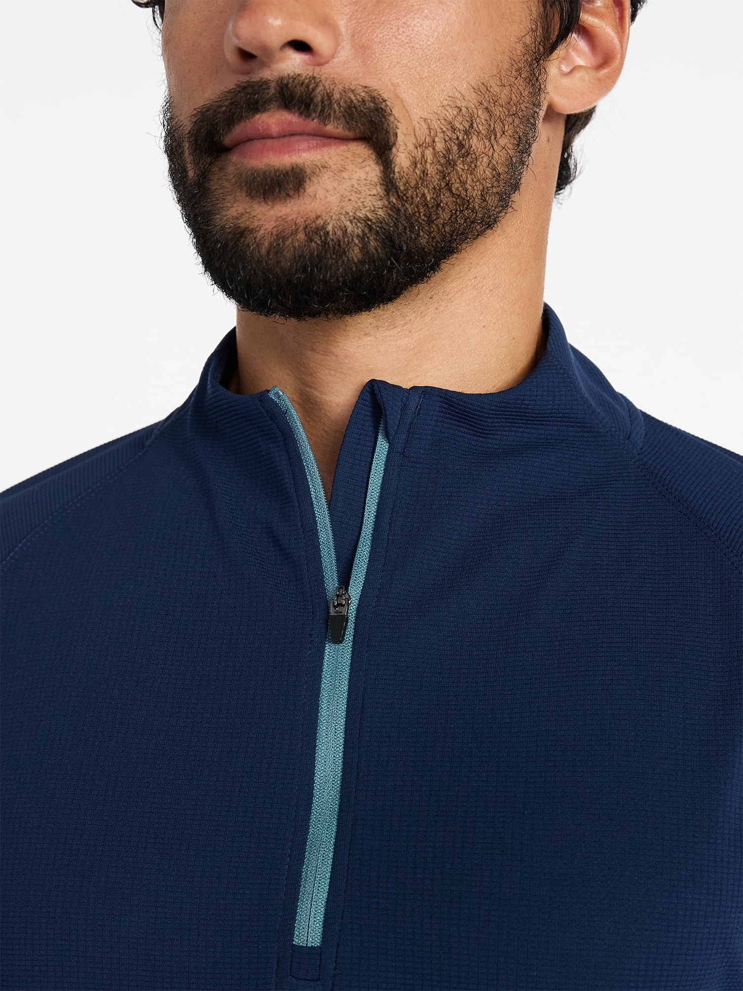 Ozark Trail Men's and Big Men's Textured Quarter Zip Pullover, Sizes S-3XL