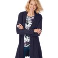 thumbnail image 2 of Cardigans for Women Long Sleeve Swingy Sequin Knit Cardigan Sweater W/Pocket-Navy (Medium), 2 of 5