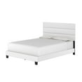 thumbnail image 3 of Boyd Sleep Piedmont White Faux Leather Full Size Fully Upholstered Platform Bed Frame with Adjustable Headboard, 3 of 10