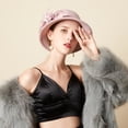 thumbnail image 4 of lanema Woman Felt Hat Cute Ladies Carnivals Party Derby Hat for Woman Teenagers Casual Spring Summer Sunproof Hat with Flower, 4 of 19