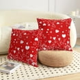 thumbnail image 3 of Valentines Pillow Covers 18x18 Set of 2 Red Love Heart Throw Pillow Covers Valentine Outdoor Farmhouse Decorative Cushion Covers Holiday Wedding for Home Sofa Bed, 3 of 6
