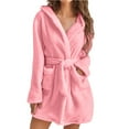 thumbnail image 1 of PEASKJP Robes Confortables pour Femmes Peignoir Chaud, Robe de Spa Longue Floue pour Femme, Rose S, 1 of 5
