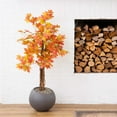 thumbnail image 3 of Nearly Natural Artificial Deluxe Maple Potted Tree - 4' - Orange, 3 of 6