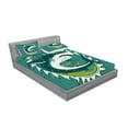 thumbnail image 2 of Ambesonne Green Fitted Sheet & Pillow Sham Set, Shark Hunter Marine Art, Full, Green, 2 of 2